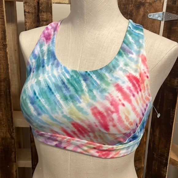 Athleta Ultimate Love Proudly Bra activewear rainbow padded intimate size small - Picture 5 of 7